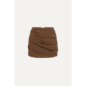 NEW LE KASHA women's spetses draped mini skirt in tobacco